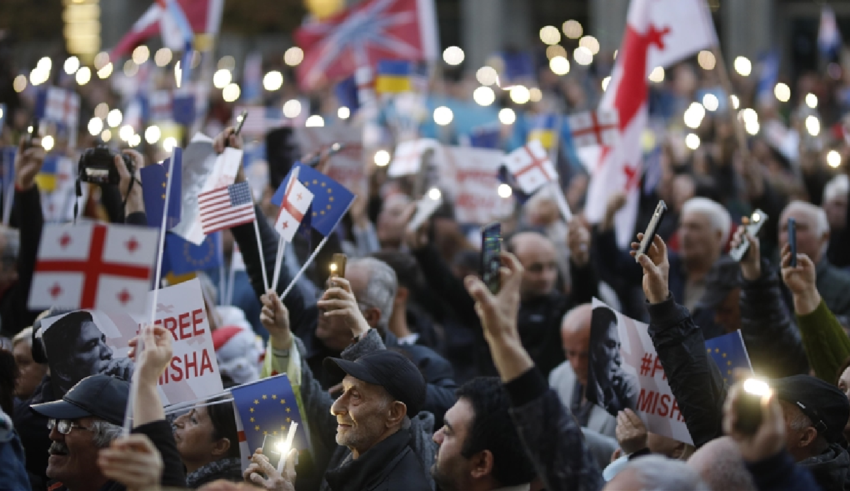 Demonstrators in Georgia protest to continue EU integration