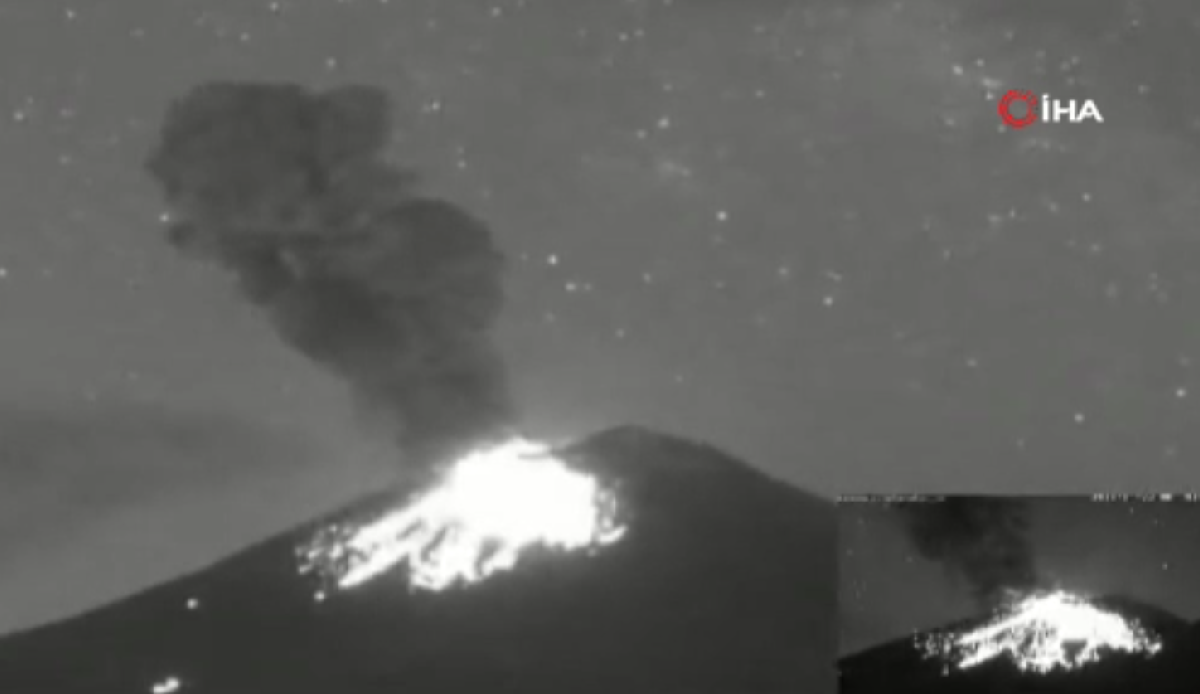 9 eruptions in the last 24 hours at the volcano in Mexico