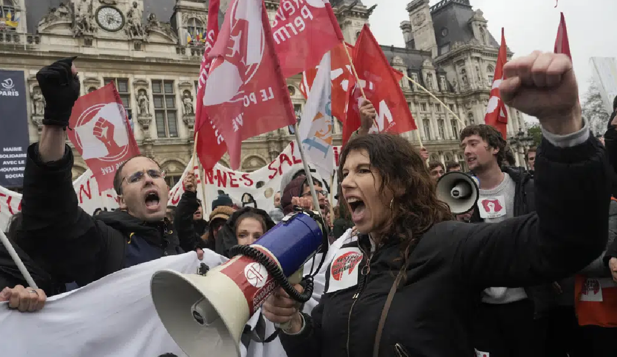 Workers in France gathered on International Labor Day