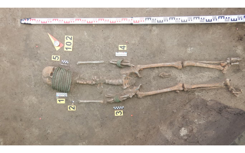 1,000-year-old grave in Ukraine reveals skeletons with neck rings