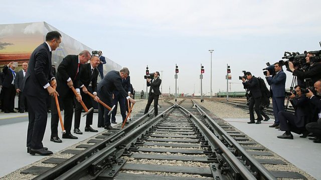 Train service linking Baku-Tbilisi-Kars launched